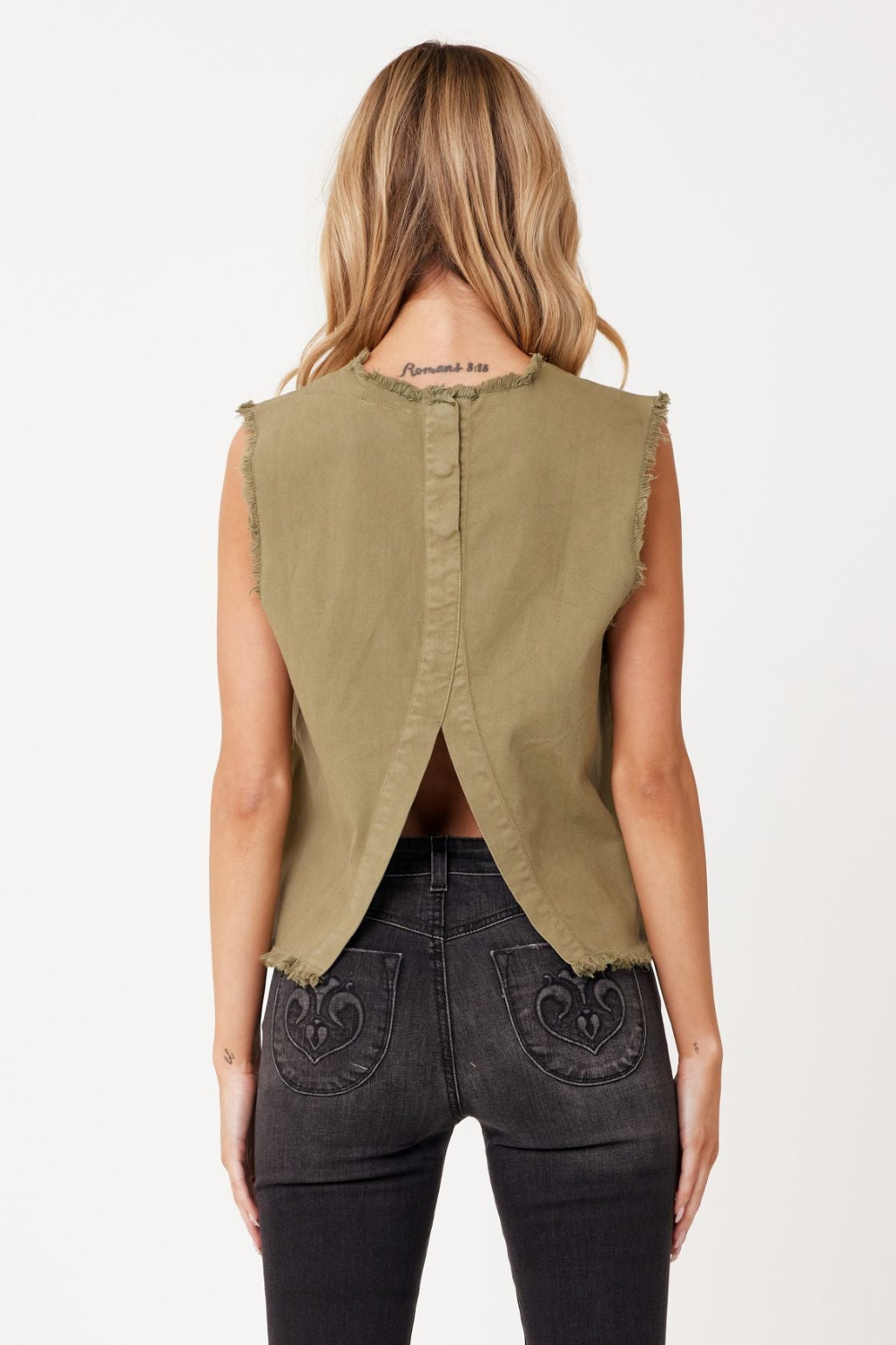 PHOEBE TOP - ARMY GREEN